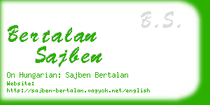 bertalan sajben business card